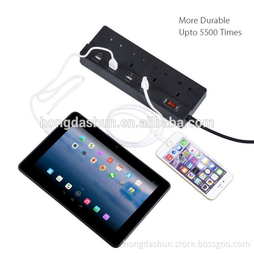 Hot UK Power Extension Lead 4 Outlet Hub 250V Power Strip with Surge Protector